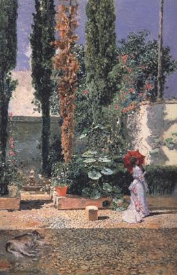 Marsal, Mariano Fortuny y Garden of Fortuny's House (nn02) France oil painting art